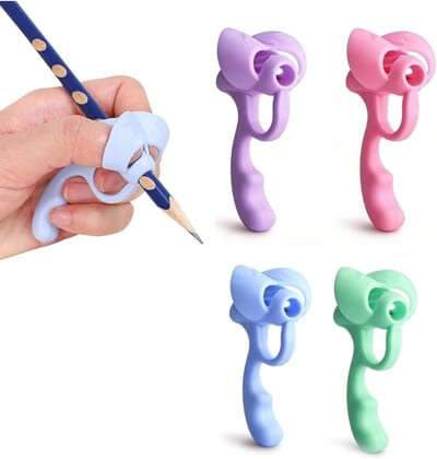 Ergonomische schrijfhulpmiddelen - 4 stuks siliconen grip voor potloden en pennen, comfortabel schrijven voor links- en rechtshandigen, verbeterde schrijfhouding en grip