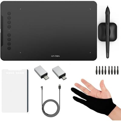 XPPen Deco 01 V3 Grafische tablet 10*6 inch voor webconferenties, uitzendingen, afstandsonderwijs, onderwijs, online vergaderingen, tekenen
