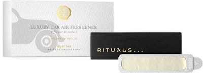 Rituals - Auto Parfum - 2x Auto Luchtverfrisser Refills 3 gram + 1x Houten Houder voor Luchtverfrisser - Royal Tea - Groene Thee & Citrus - Frisse en elegante geur - Autoparfum - Car Perfume - Refill - Navulling