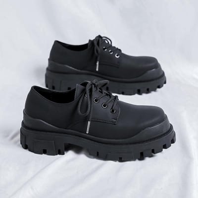 Leren Schoenen Voor Man Echt Leer Grote Maat Schoenen Designer Formeel Platform Casual Schoenen Mode Zakelijk 44 black