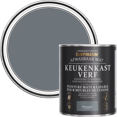 Rust-Oleum Donkergrijs Afwasbaar Mat Keukenkastverf - Marinegrijs 750ml