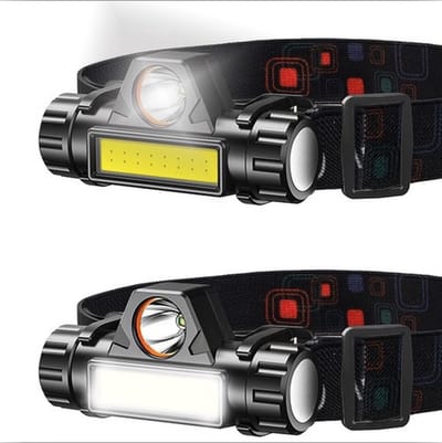 LED Hoofdlamp | USB Oplaadbaar | Waterdicht | 2 lichtstanden | Kantelbaar | Noodlamp | Campinglamp | Verstelbaar Hoofdlampje Headlight Zwart