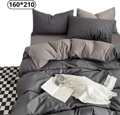 Livano Fleece Dekbedovertrek - Fluffy Dekbedovertrek - Pluche - Dekbed - Deken - Inclusief Kussens - Grijs 160x210cm