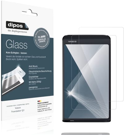 dipos – 2x Pantserfolie geschikt voor Vasco Translator Q1 | 9H Screenprotector