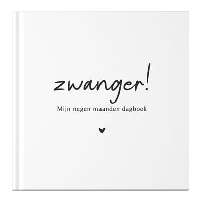 Fyllbooks - Mijn negen maanden Dagboek - Zwangerschapsboek, Babyboek - 9 maanden Invulboek Zwangerschap - Zwart Wit