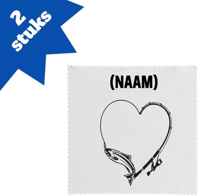Akyol - vissen met eigen naam brillendoekjes - Vissen - visser - sport - 17,8 bij 17,8 cm - 2 stuks