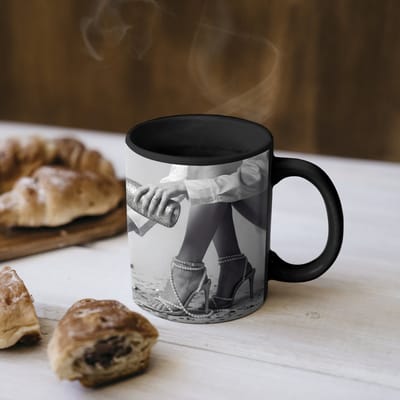 Magische Mok - Foto op Warmte Mokken - Koffiemok - Feestelijk - Champagne - Discobal - Magic Mok - Beker - 350 ML - Theemok