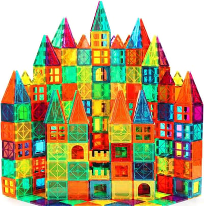 AMA® Magnetische Bouwstenen - Magnetische Huisjes - Magnetische Huizen - 64 Stuks - Plastic