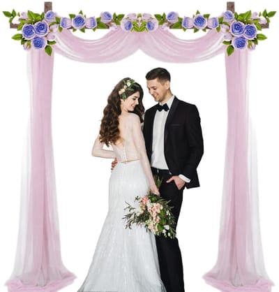 Dailygoods- Fotogordijn 700 cm - Tule Achtergrondgordijn - Bruiloftdecoratie - Feestdecoratie - Ceremonie Achtergrond - Romantische Sfeer