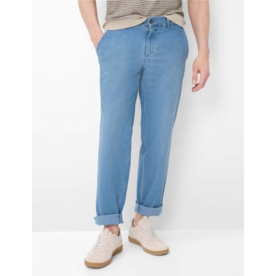Eurex Heren Chino  Style THILO BLEACHED, denim lichtblauw, maat 52