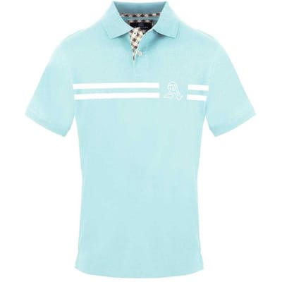 Aquascutum Heren Poloshirt met Kraag en Korte Mouwen (Licht Blauw)