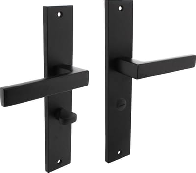 Intersteel Deurkruk Hera op schild 245x45 mm WC63/8 mm mat zwart