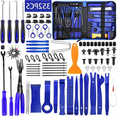 SnelShoppen - 352 stuks demontagegereedschap auto, kunststof hefboomgereedschap voor deurbekleding, radio en platen, universeel auto-reparatiegereedsc
