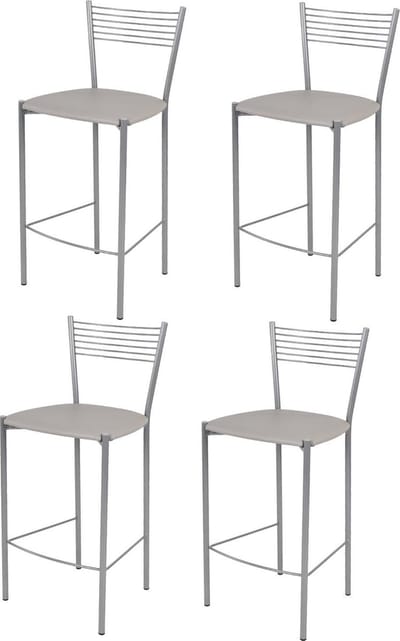 Tommychairs Elegance - Eetkamerstoelen - Set van 4 - Chroom & Cappuccino - Kunstleer