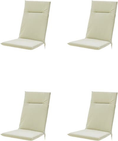 Madison - Tuinkussens - Hoge Rug - 4 st - Eco Oatmeal Sand - 123x50cm - Beige - Met lint