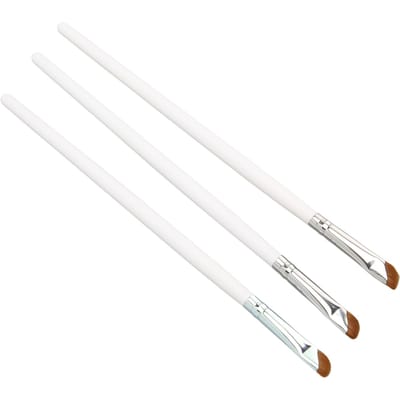 3 stuks Schuine Eyeliner Penseel Ultra Dun Schuin Comfortabele Grip Eyeliner Make-up Penseel Wit white