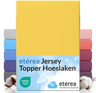 etérea Topper Jersey Hoeslaken 90x200 - 100x200 cm Oekotex Made in Green - 100% katoen - Geel