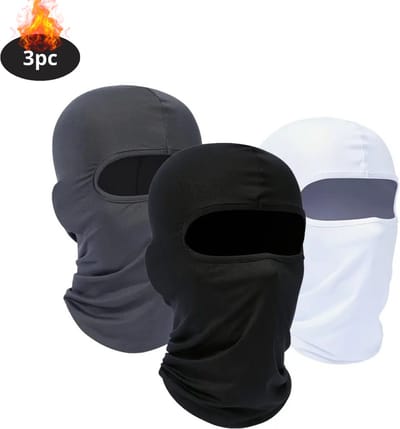 Livano Winter Masker - Balaclava - Ski Mask - Ski Masker - Bivakmuts - Full Face Mask - Zwart + Wit + Grijs