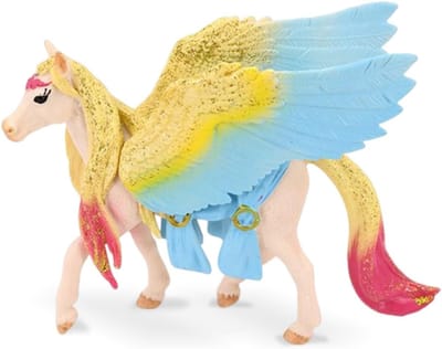 Jungle Dierenspeelgoed, 11.5 cm Mythical Pegasus Decoratie, Cadeau voor Kinderen, Paardenthema, Verjaardag, Speelgoed voor Creatieve Spelletjes