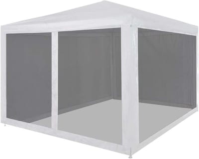 Partytent met zijwanden - Tuinpaviljoen Gazebo - Buitenfeesten Organiseren - Waterdicht UV-bestendig - 3 x 3 meter - Wit
