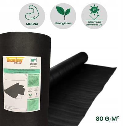 Zwarte Agroweefdoek UV 80g/m² 200cm x 10m - Onkruidbestrijding