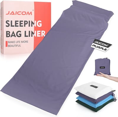 Ultralichte Slaapzak - Reis Laken - Comfortabel Reizen - Sneldrogend & Compact - 210 x 75 cm - Paars