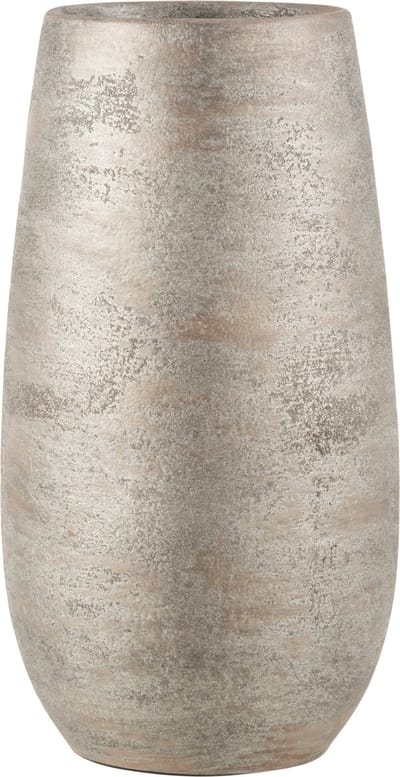 J-Line vaas Oneffen Ruw - keramiek - zilver - large - 41 cm hoog