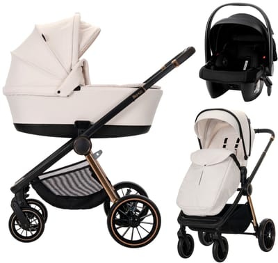 Lorelli Bianca Beige Latte 3-in-1 Kinderwagen incl. i-Size Autostoel