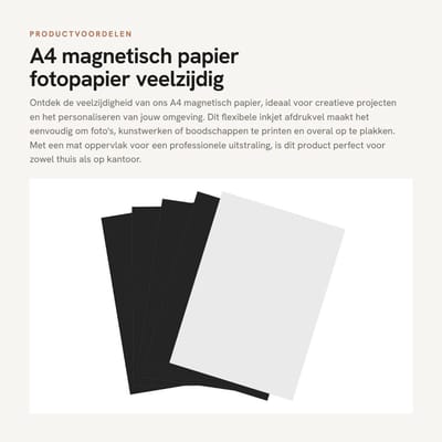 Dailygoods- Magnetisch Papier A4 - 5 Stuks - Flexibel - Inkjet Afdrukvel - Afdrukbaar Fotopapier - Mat Oppervlak - Magnetisch Afdrukpapier