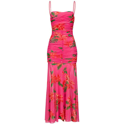 PINKO Abbronzato Dress Multi Fuchsia/red Size: S | Midi Dresses Outlet | Dames | Roze