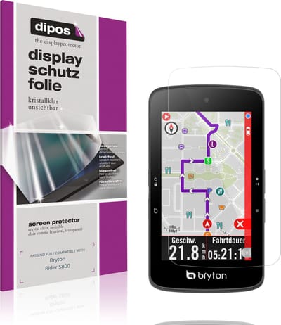 dipos – 4x Beschermfolie geschikt voor Bryton Rider S800 | Krasbestendige & heldere Screenprotector Ultra-Thin