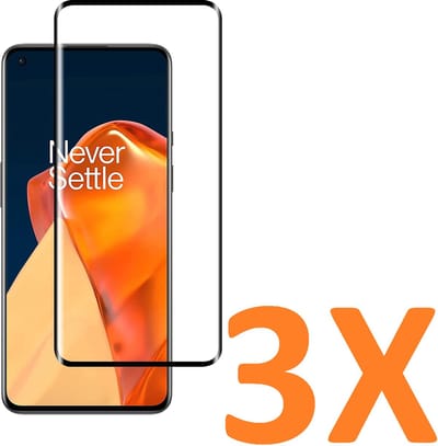 Volledige dekking Screenprotector Glas - Tempered Glass Screen Protector Geschikt voor: Oneplus 9 - 3x