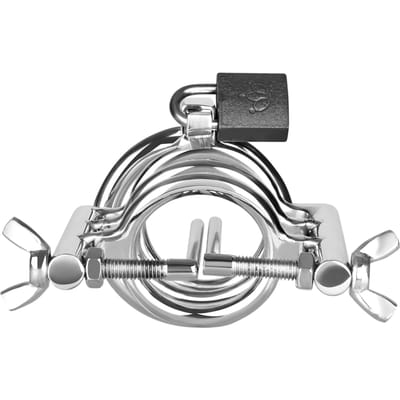Rimba - Urinebuis Stretcher Met Cockring En Hangslot - RVS