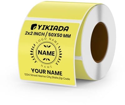 Thermisch label vinyl 50 × 50 mm - Zelfklevende verhuisstickers - Waterdichte naamstickers met QR-code - 500 stuks