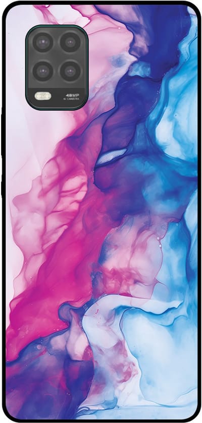 Smartphonica Telefoonhoesje Geschikt voor Xiaomi Mi 10 Lite met Roze Blauw Marmer Opdruk - TPU Backcover Case Rose Blue Marble Design geschikt voor Xiaomi Mi 10 Lite