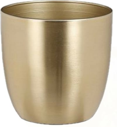 Mica Decorations Plantenpot - metaal - goud - D13 x H12 cm - bloempot