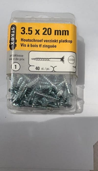 Starx Houtschroef verzinkt platkop 3.5x20mm prijsklasse 1