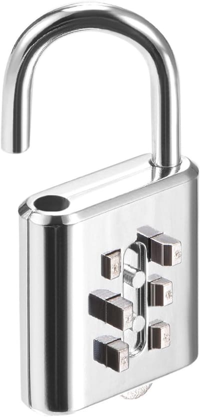 6 Digit Combinatie Hangslot - Zinklegering Hangslot voor Binnen en Buiten, Drukknop Slot voor Gym, Sportkluis en Veiligheid (4mm, Zilver)