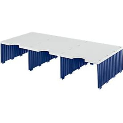 styro® sorteerstation styrodoc Jumbo, C4, 1 etage/3 rijen/3 vakken, blauw