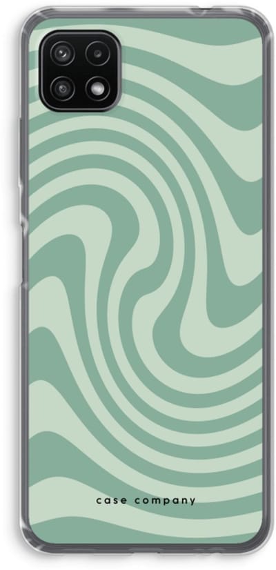 Case Company® - Hoesje geschikt voor Samsung Galaxy A22 5G hoesje - Swirl Groen - Soft Cover Telefoonhoesje - Bescherming aan alle Kanten en Schermrand