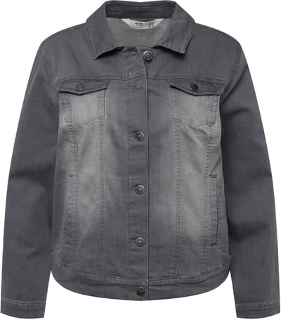 Angel of Style - Dames - Denim jas Frieda waseffecten overhemdkraag lange mouwen - Medium grijs - Maat 42