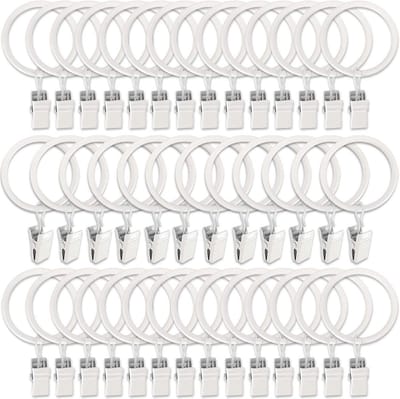 Metalen gordijnringen met clips - 40 stuks, decoratieve gordijnclips voor binnen en buiten