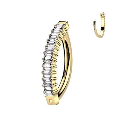 Piercing titanium Baguette hoop ovaal goud - LMPiercings