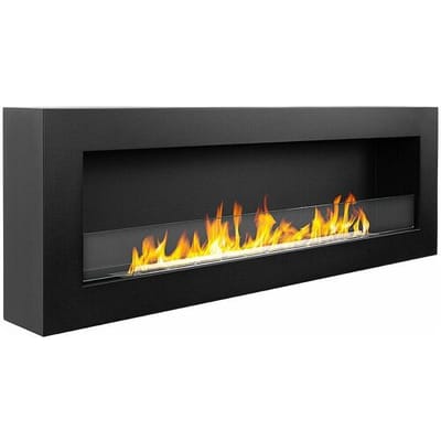 Cheminée bioéthanol murale cheminée bio 120x40 SIENA 120 Noir