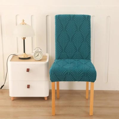 Nieuwe Verdikte Dennengroen Jacquard Stoelhoes All-inclusive Hotel Huis Elastisch Stofdicht Stoelhoes Hoge Kwaliteit Zitting Slipcovers 1 Piece Chair Cover blue