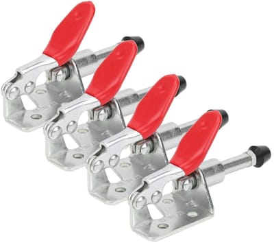Dailygoody - Snelspanklem - 4-delige klemset - 190 graden handgreep - Rood - Horizontale klemmen - Geschikt voor houtbewerking en lassen