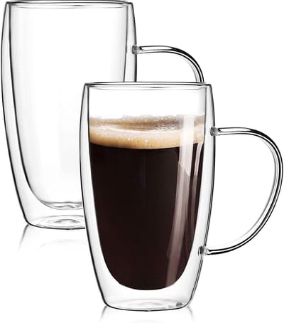 Majestix Dubbelwandige Glazen Met Oor - Set van 2 - 450 ML - Isolerende Thermoglazen - Latte Macchiato, Cappuccino, Espresso, Koffie, Thee