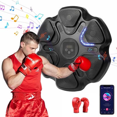 Muziek Boksmachine - Slimme Bokstrainer - Thuis Sporten - 9 Snelheidsmodi - Wandmontage - Zwart