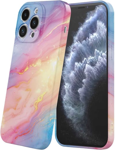 Smartphonica Telefoonhoesje Geschikt voor iPhone 11 Pro met Regenboog Glitter Marmer Opdruk - Flexibel Softcase TPU - Backcover Case Rainbow Sparkling Marble Design geschikt voor iPhone 11 Pro