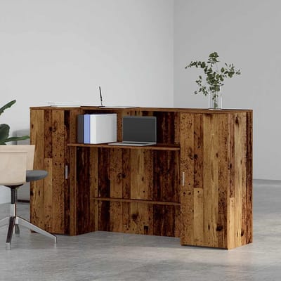 vidaXL - Receptiebalie - 180x50x103,5 - cm - bewerkt - hout - oud - houtkleurig